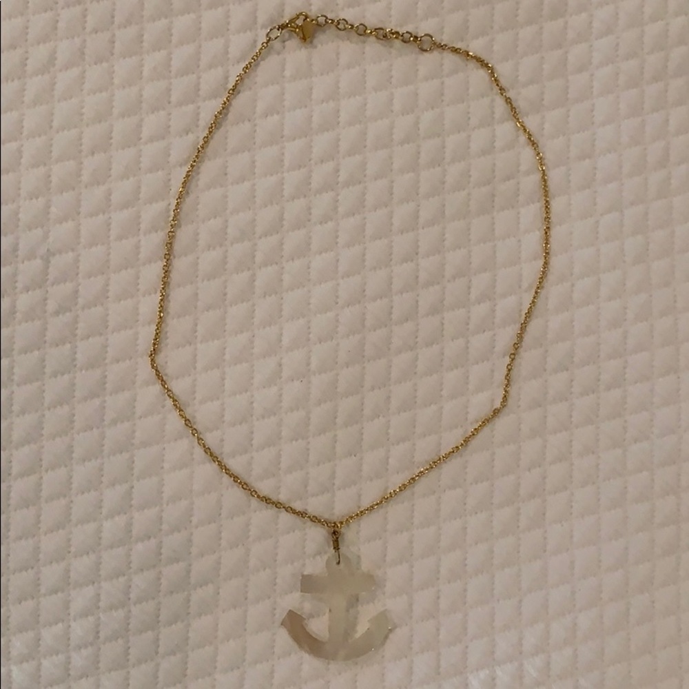 Mother of Pearl Anchor Necklace